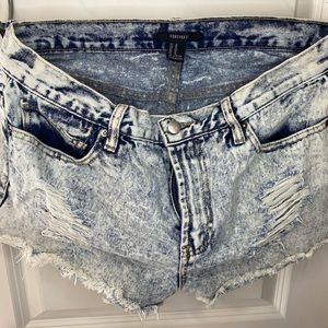FOREVER 21 acid wash shorts